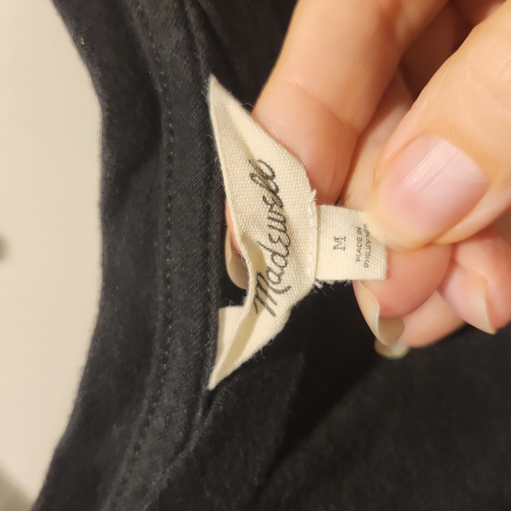MADEWELL  Knot-Back short sleeve Tee Black sz medium - Picture 2 of 5